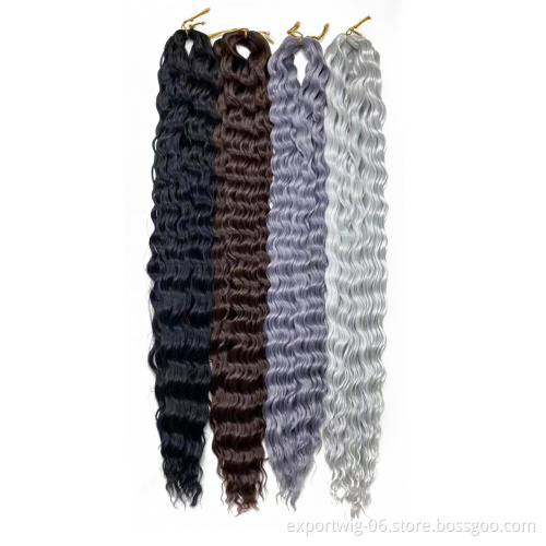 Long Water Wave Crochet Hair 30Inch Soft Synthetic Braiding Hair Goddess Braids Hair Afro Kinky Ombre Blonde Curly Extensions